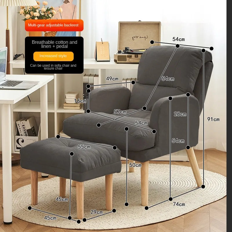Living Room Lounge Chair Computer Chair Home Study Office Chair Bedroom Armchair Folding Single Person Sofa Chair Vanity