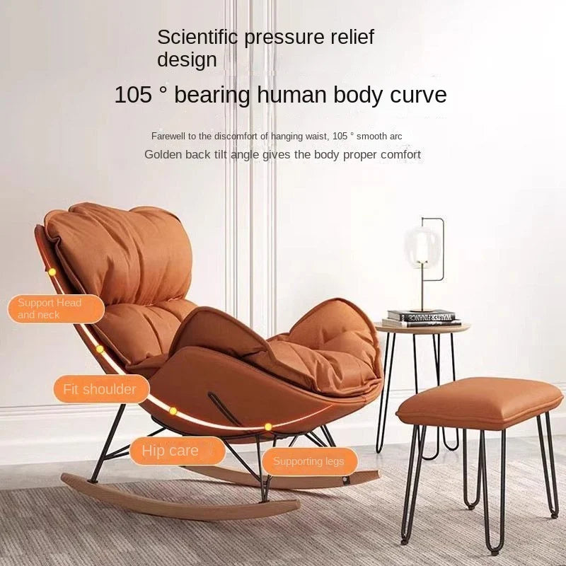 Light Luxury Leisure Style Rocking Lounge Chair Can Be Used For Balcony Rocking Chair Living Room Single Casual Lazy Sofa New