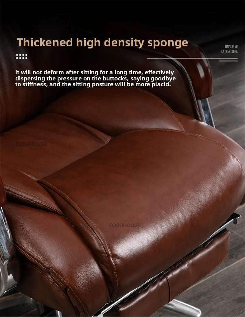 Comfortable Leather Back Boss Chair for Office Furniture Nordic Leisure Swivel Office Chairs Simple Student Computer Gamer Chair