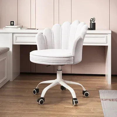 Nordic Female Anchor Chair Rotatable Home Office Chair Lovely Pink Bedroom Desk Chair with Adjustable Lift Stylish Furniture