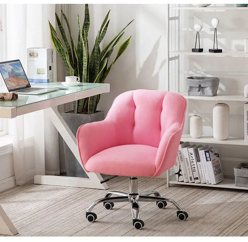 MOMO Scandinavian Simple Small Computer Chair Sedentary Fabric Backrest Chair Study Office Swivel Chair Can Lift Household Chair