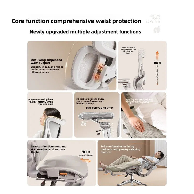 Ergonomic Chair for Long Sitting Comfort Office Computer Chair with Lumbar Support Gaming Chair for Home