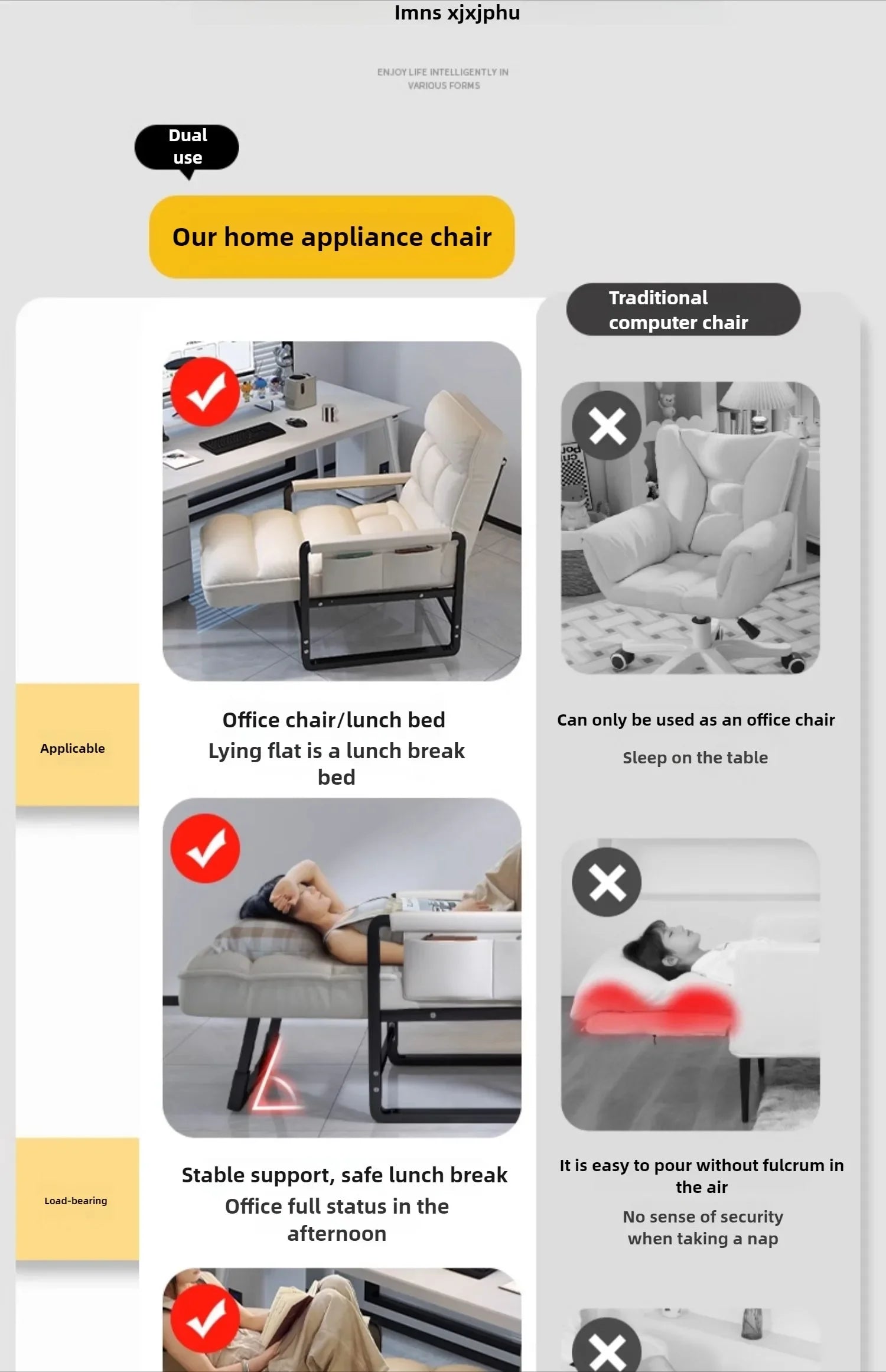 Reclining chair office lunch break folding chair computer chair can sit and lie down dual-purpose lazy sofa chair with backrest