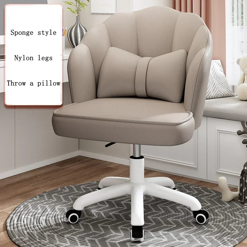 Floor Chair Home Computer Chair Back Bedroom Swivel Chair Comfortable Sedentary Girls Makeup Chair Dormitory Student Seat