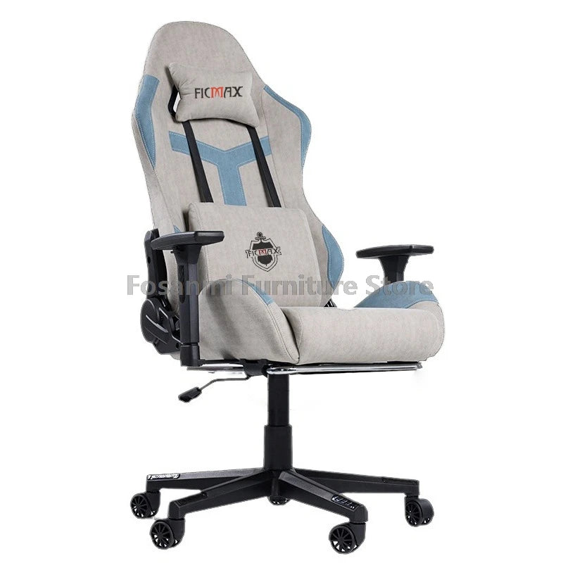 Tech Fabric Adjustable Modern Gamer Computer Chair with Headrest Recline Office Desk Chair Ergonomic Home Wide Seat Gaming Chair