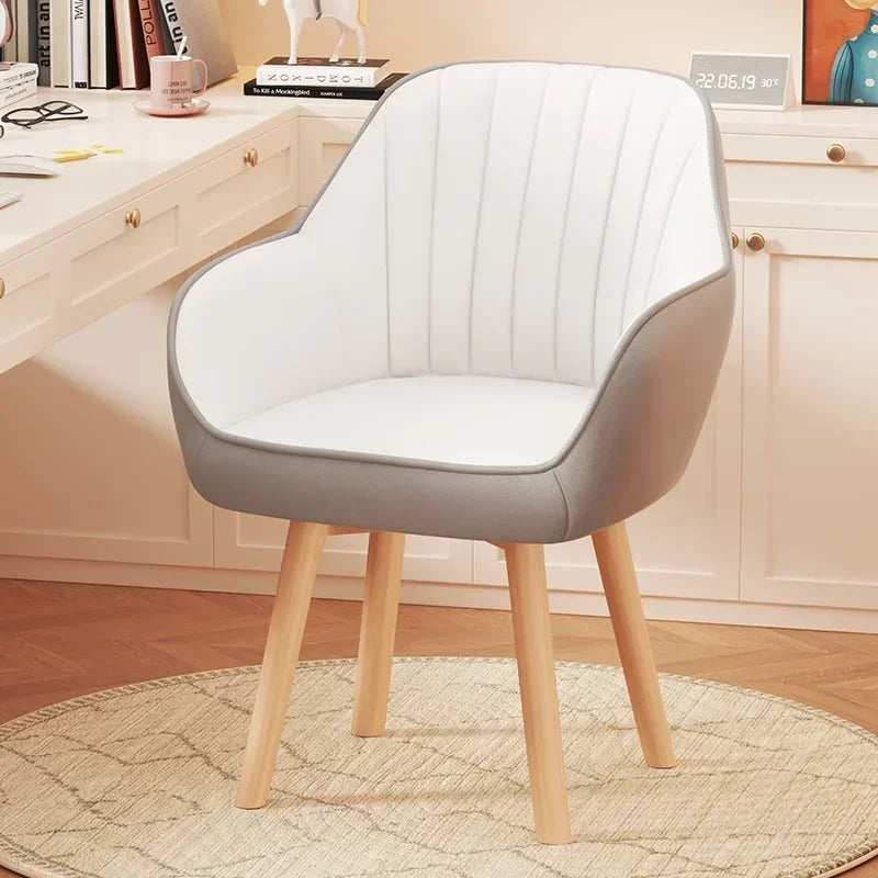Prolonged Sitting Chair Comfortable Computer Seat Leather Backrest Chair Makeup Stool for Dormitory Study Versatile Seating