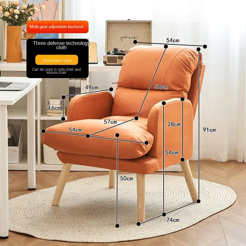 Living Room Lounge Chair Computer Chair Home Study Office Chair Bedroom Armchair Folding Single Person Sofa Chair Vanity