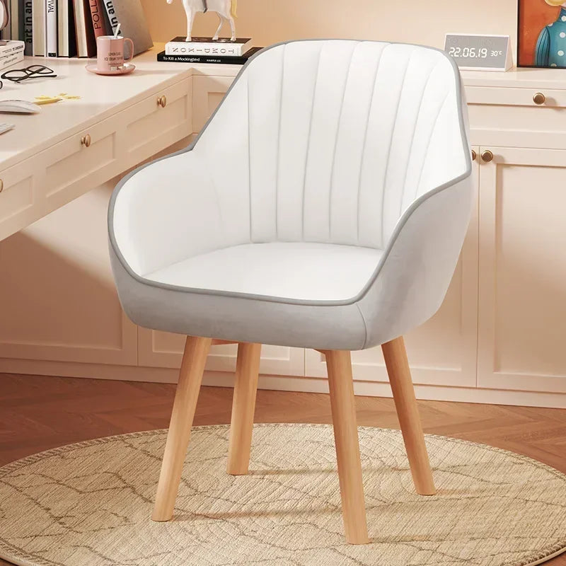 Prolonged Sitting Chair Comfortable Computer Seat Leather Backrest Chair Makeup Stool for Dormitory Study Versatile Seating