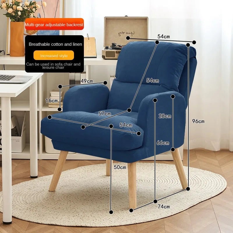Living Room Lounge Chair Computer Chair Home Study Office Chair Bedroom Armchair Folding Single Person Sofa Chair Vanity