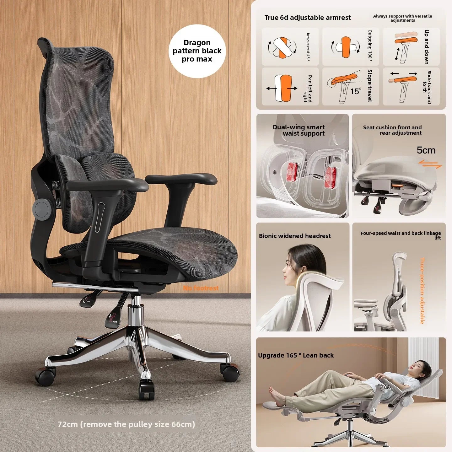 Ergonomic Chair for Long Sitting Comfort Office Computer Chair with Lumbar Support Gaming Chair for Home