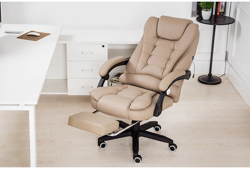 Office Boss Chair Ergonomic Computer Gaming Chair Internet Cafe Seat Household Reclining Seven-point massage Chair With Footrest