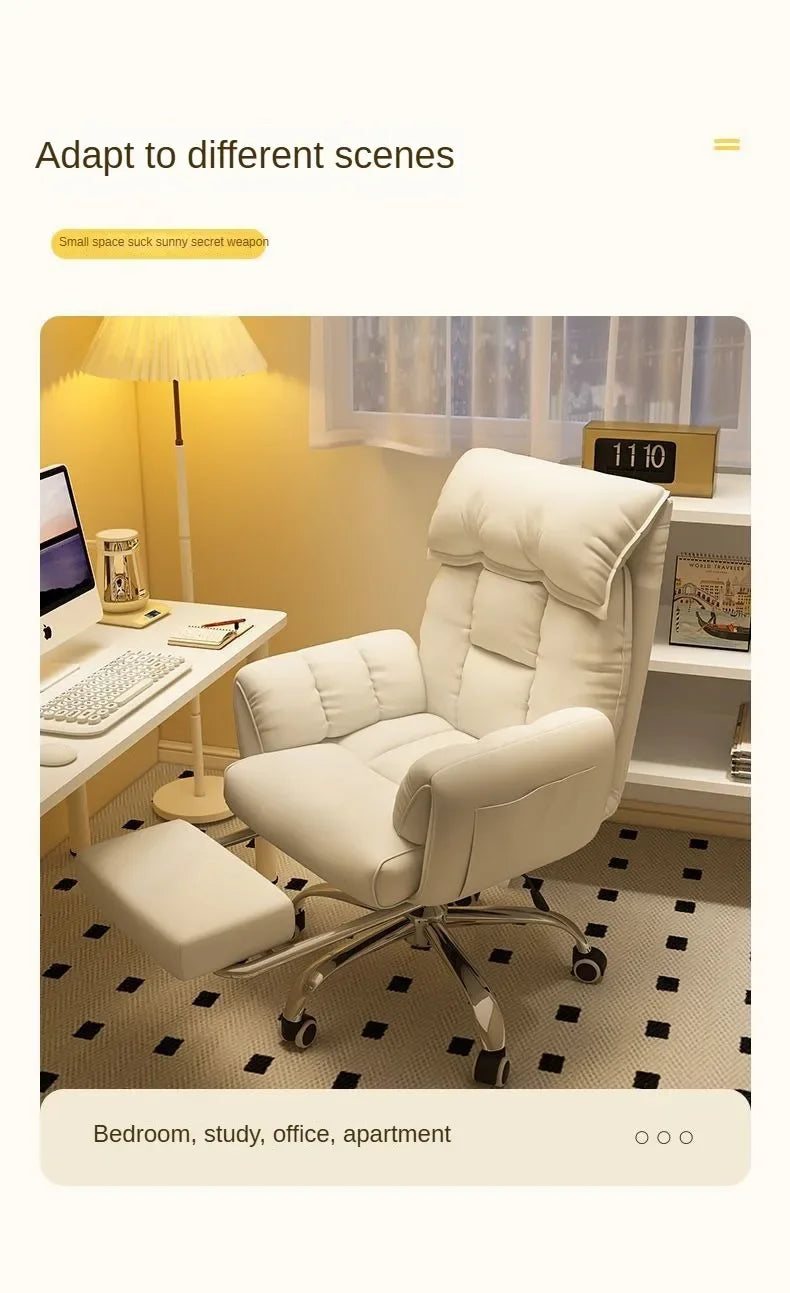 Gaming Chair Soft Comfortable Ergonomic Office Chair 4D Adjustable Armrest Headrest Recliner for Women 160° Lie Flat Boss Chair