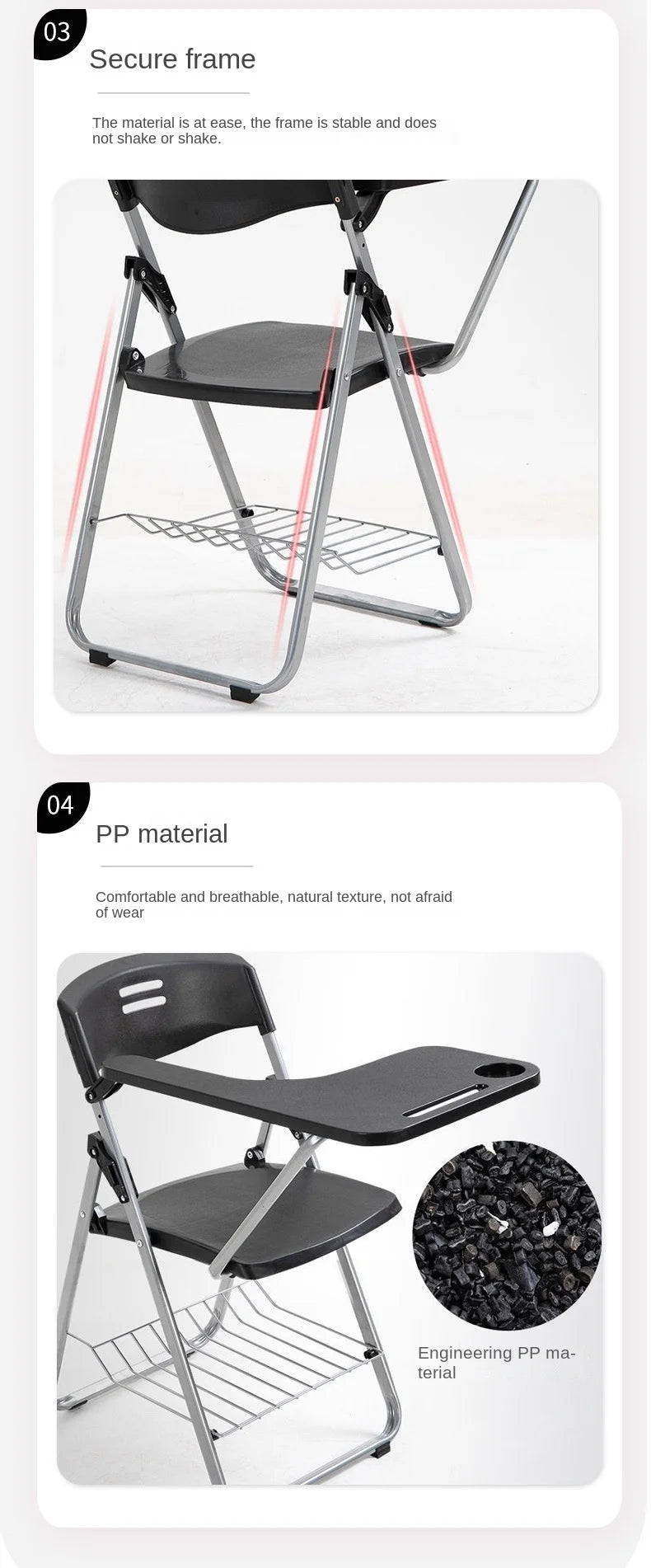 H2O Training Chair Meeting Learning Writing Chair Integrated Training Chair With Writing Board Folding Training Chair Hot New