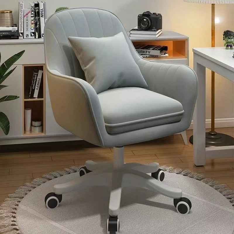Home Office Chair Computer Chair with Mid-Back Upholstered Modern Tufted Computer Task Chair Swivel Height Adjustable Velvet