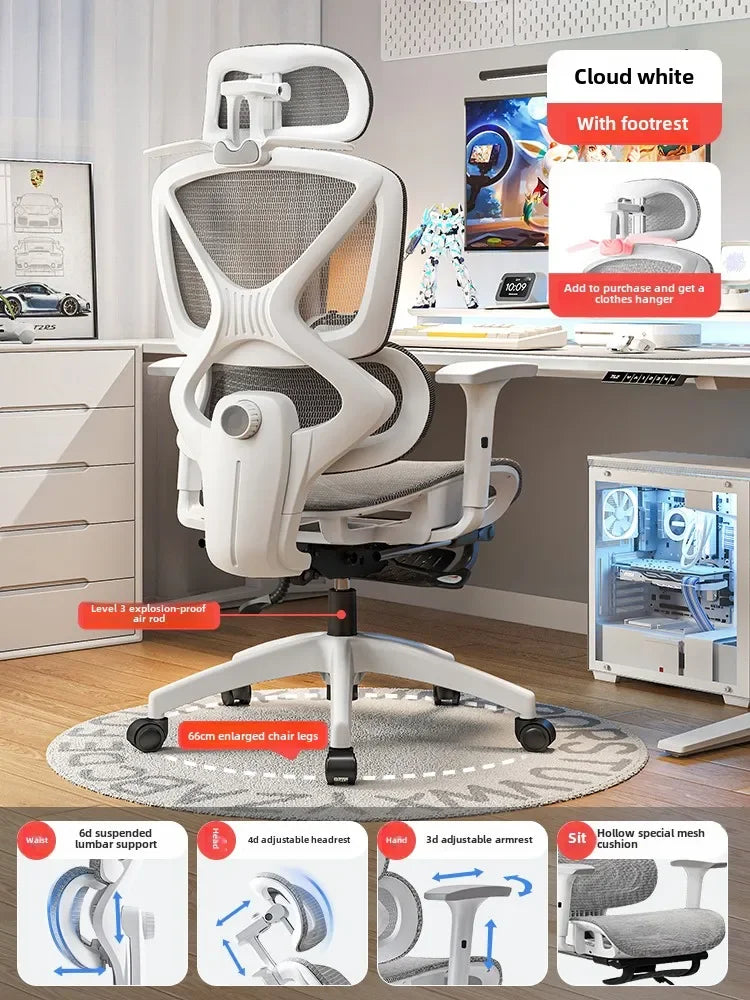 Adjustable Ergonomic Chair with Lumbar Support, Comfortable Gaming Chair for Home and Office, Reclining Office Chair