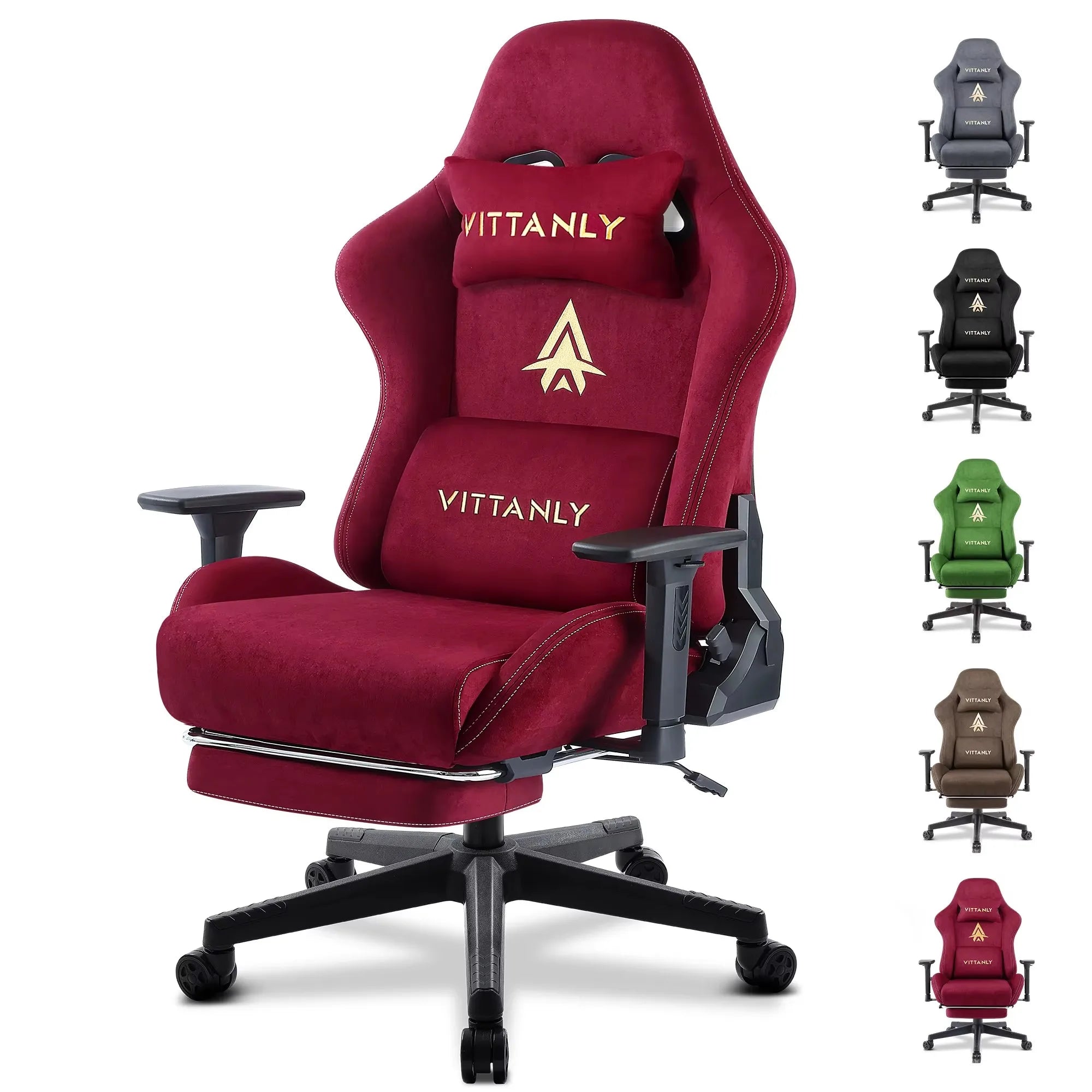 Kitinjoy Suede Gaming Chair Ergonomic Office Chair Desk Chair with Lumbar Support Comfortable Breathable Leather Computer Chair