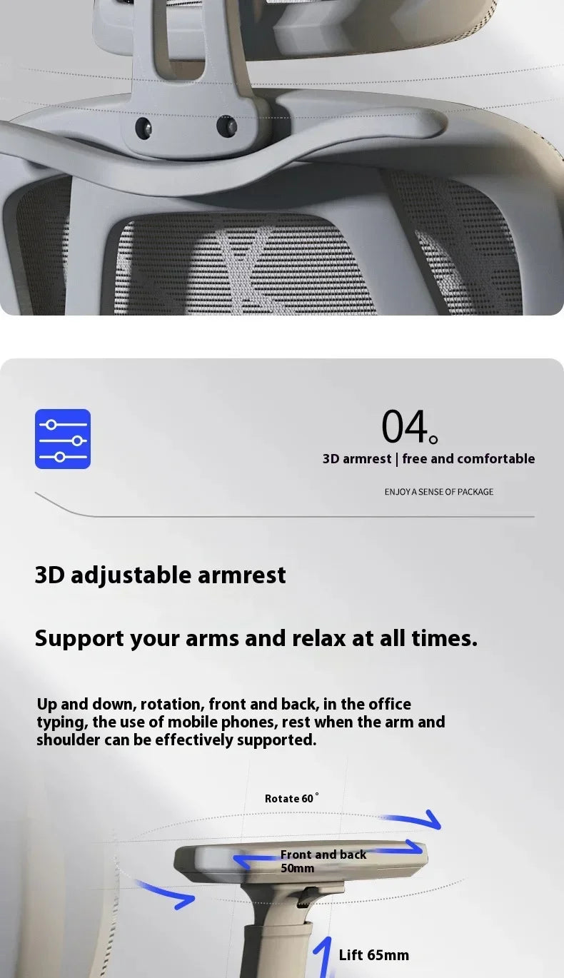 Ergonomic Office Chair Gaming Computer 3D Armchair Armrests Headrest Chair Lift High Back Sillas Gaming Foot Pedals Furniture