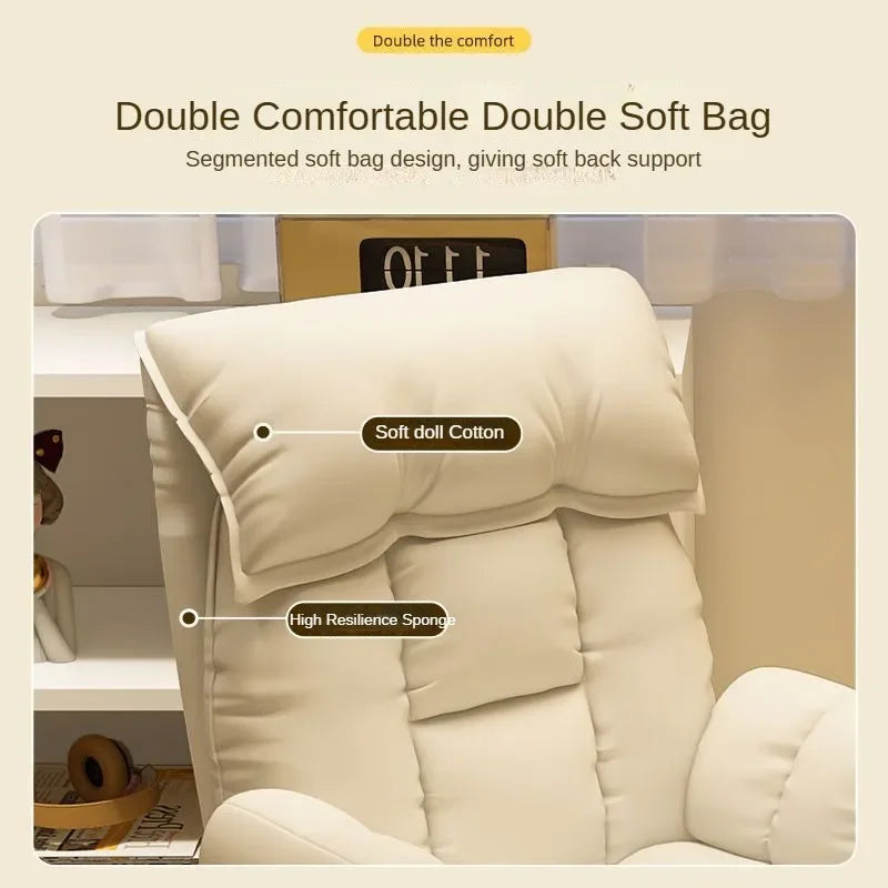 Gaming Chair Soft Comfortable Ergonomic Office Chair 4D Adjustable Armrest Headrest Recliner for Women 160° Lie Flat Boss Chair