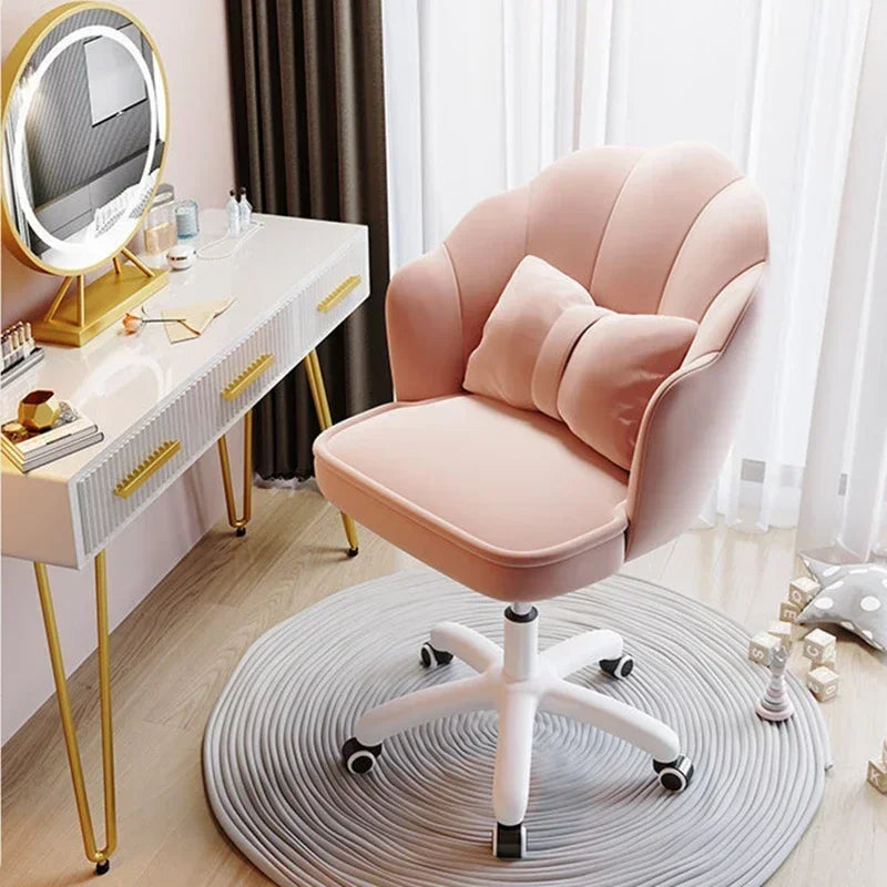 Floor Chair Home Computer Chair Back Bedroom Swivel Chair Comfortable Sedentary Girls Makeup Chair Dormitory Student Seat
