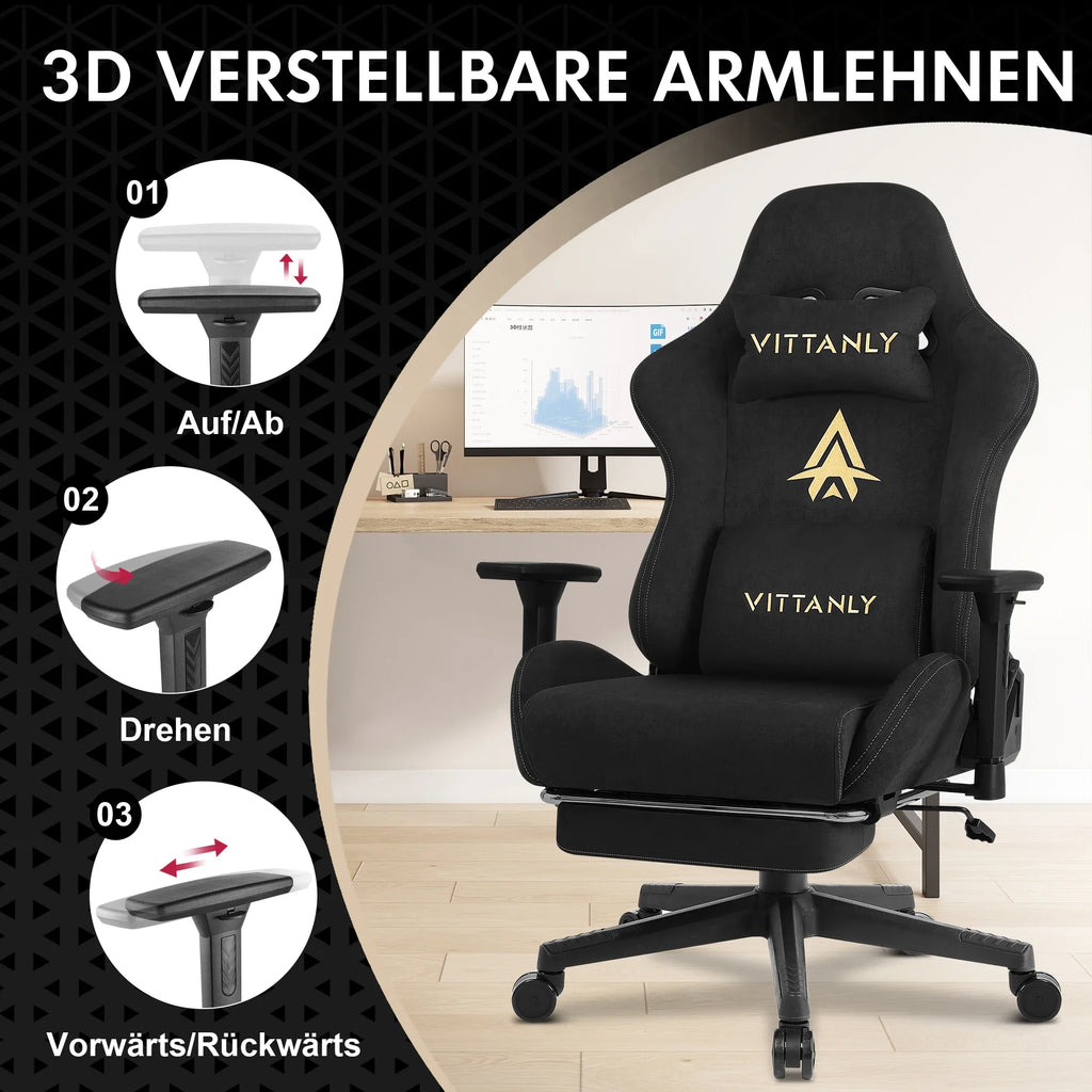 High Quality Gaming Chair With Footrest Brand Suede Leather Recline Office Chair Ergonomic Lumbar Support New Adjustable Unisex
