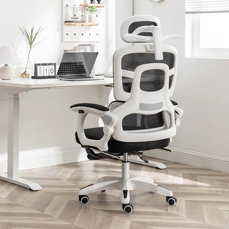 Olevo Wooden Ergonomic Chair Dormitory Movable Rotating Study Chair Office Sitting Comfortable Lying Waist Support Office Chair