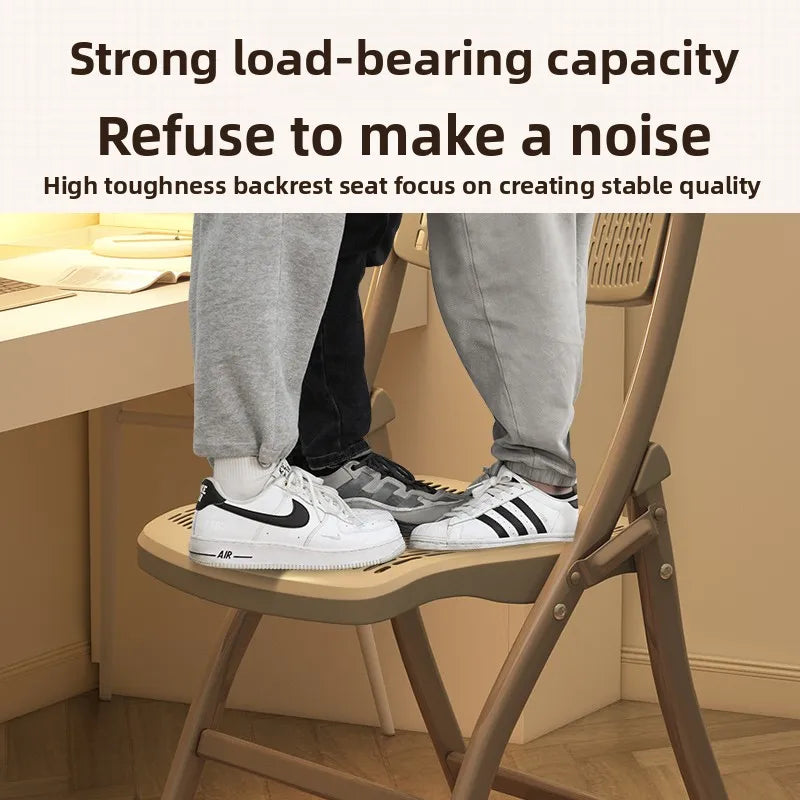 Foldable Office Chair with Thickened Seat, Anti-Slip Portable Training Chair, Breathable Computer Chair, Space Saving Stoo