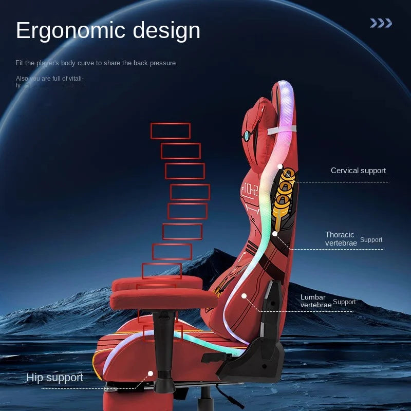 Red helium Star Gaming Chair Boys Home Office Computer Chair Ergonomic Chair Swivel Lift Adjustable Backrest Chaise Gaming