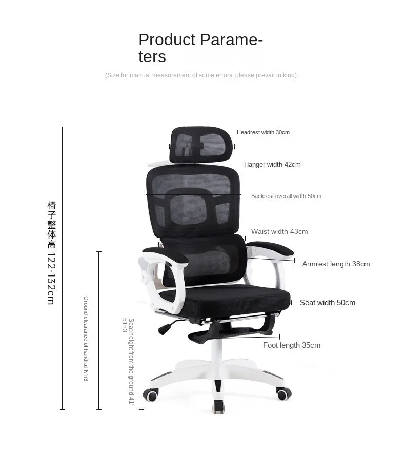 Olevo Wooden Ergonomic Chair Dormitory Movable Rotating Study Chair Office Sitting Comfortable Lying Waist Support Office Chair