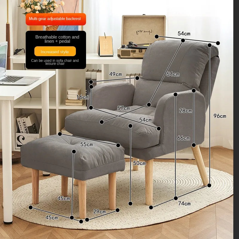 Living Room Lounge Chair Computer Chair Home Study Office Chair Bedroom Armchair Folding Single Person Sofa Chair Vanity