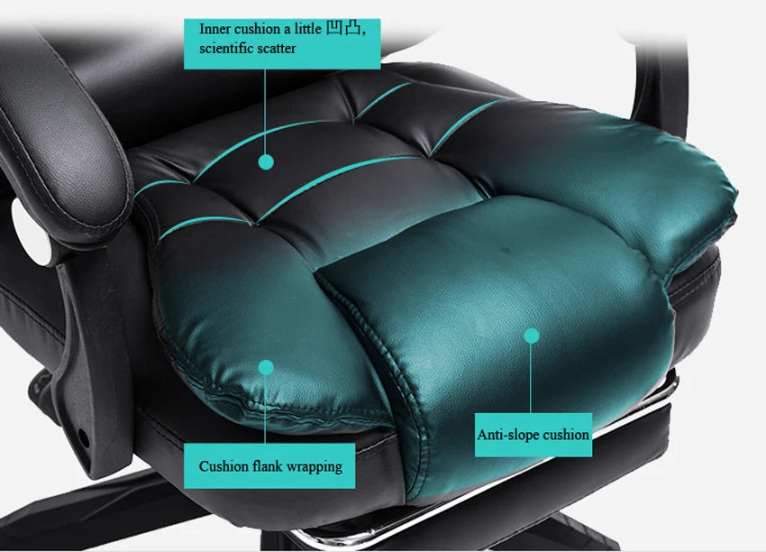 Office Boss Chair Ergonomic Computer Gaming Chair Internet Cafe Seat Household Reclining Seven-point massage Chair With Footrest