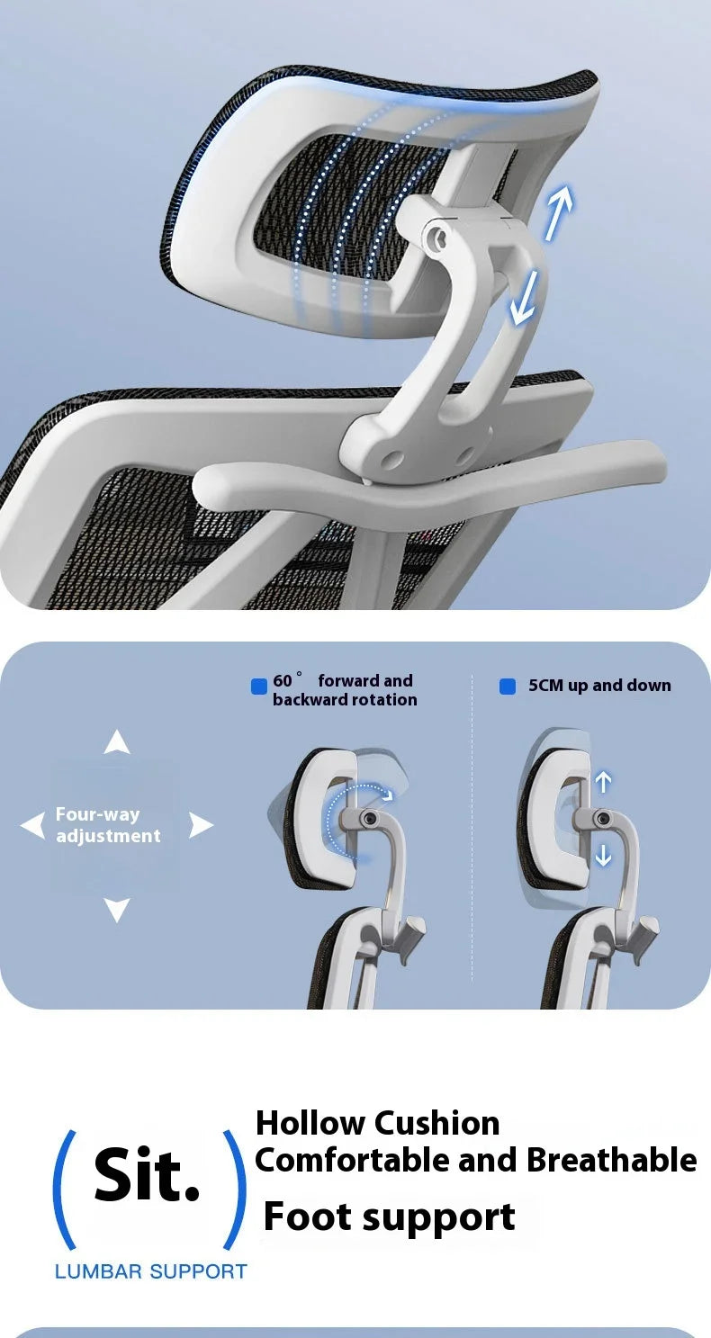 Ergonomic Chair Dresser Back Support Computer Gaming Chairs Wheels Massage Foot Rest Adjustable Sedia Da Ufficio Furniture
