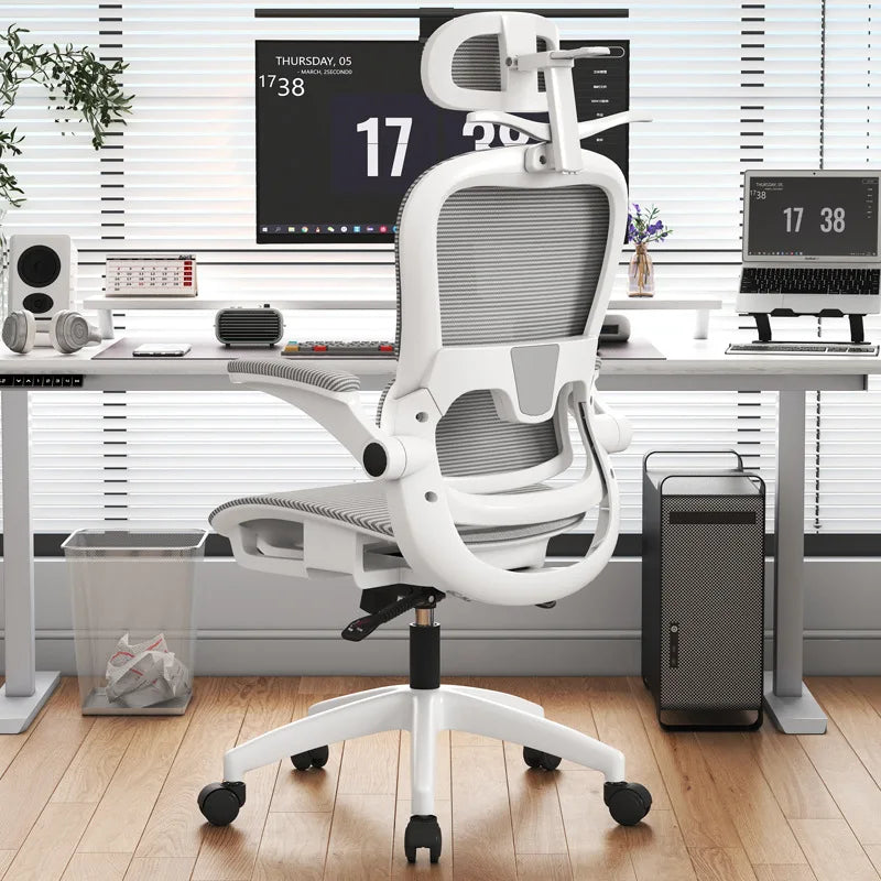 Ergonomic chair reclining remote control office chair mesh chair hollow seat cushion flip armrest double