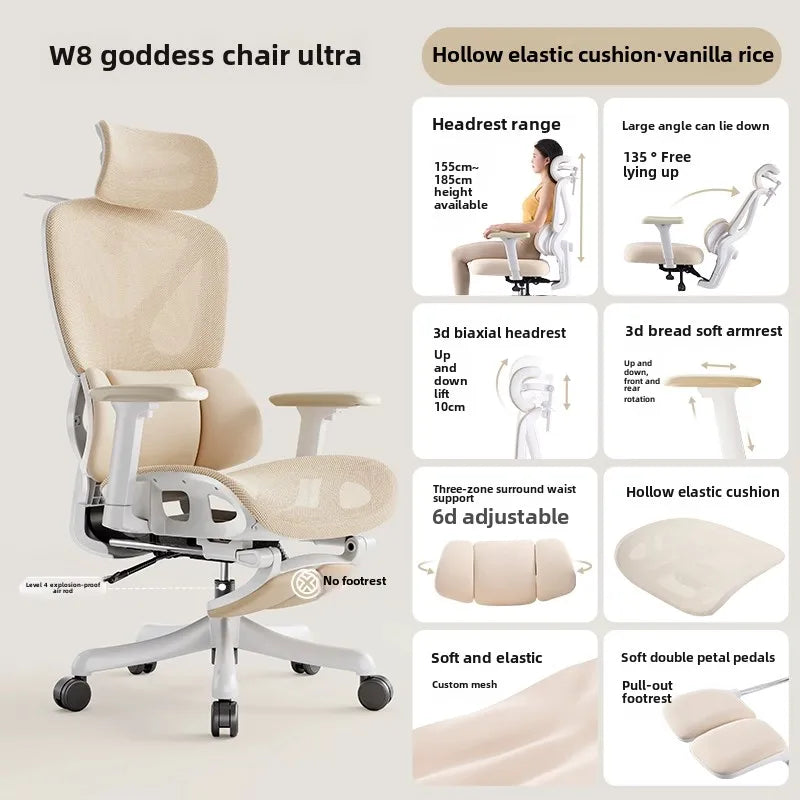 Adjustable Ergonomic Chair with Lumbar Support, Comfortable Gaming Chair for Home and Office, Reclining Office Chair