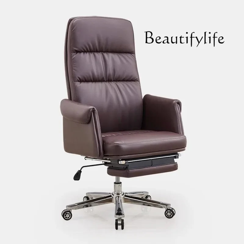 Comfortable and simple computer chair Ergonomic boss office chair Home business reclining swivel chair