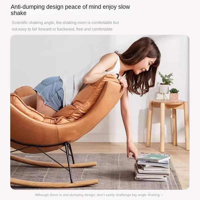 Light Luxury Leisure Style Rocking Lounge Chair Can Be Used For Balcony Rocking Chair Living Room Single Casual Lazy Sofa New
