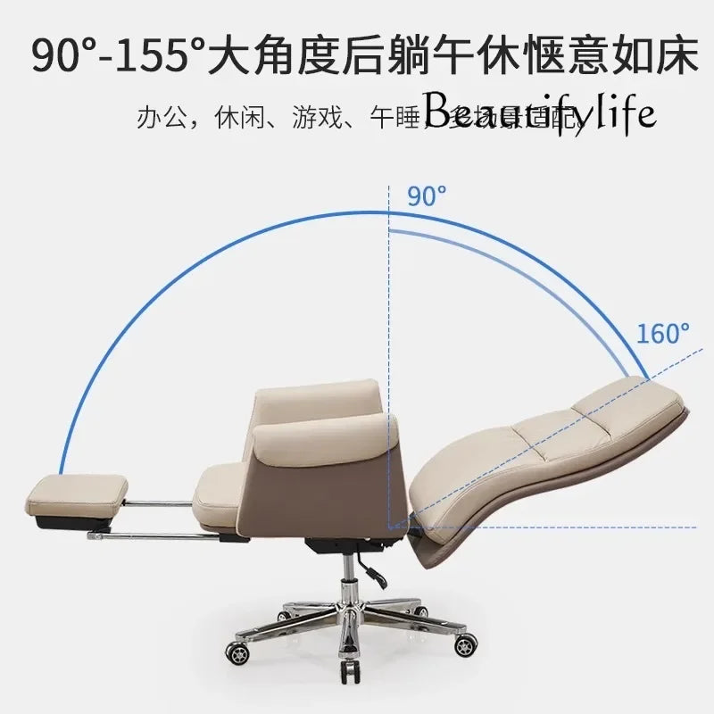 Comfortable and simple computer chair Ergonomic boss office chair Home business reclining swivel chair