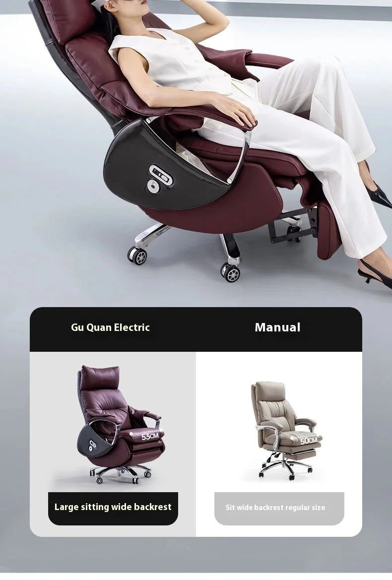 Leather Modern Office Chairs Makeup Boss Recliner Massage Computer Chair Autofull Ergonomic Silla Oficina School Furniture