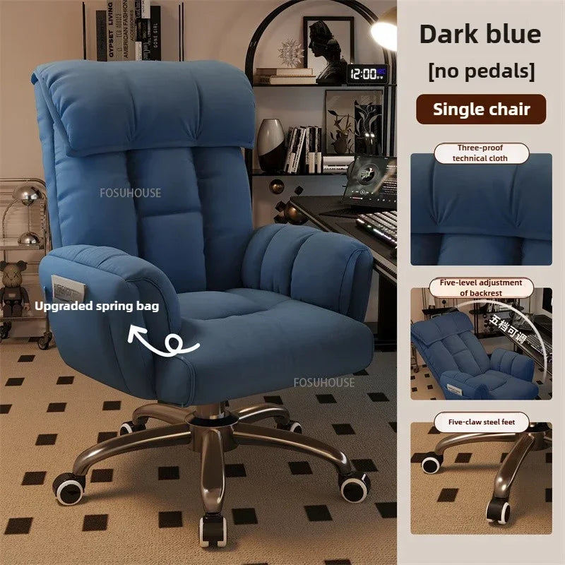 Adjustable Height Computer Chair Comfortable Ergonomic Office Chair Dormitory E-sports Gaming Chair Reclining Backrest Furniture