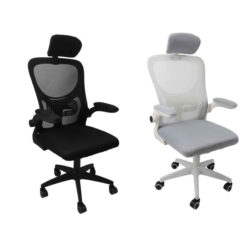 Computer Desk Chair 330.7lb Load Capacity 90 Degree Rotating Armrests Breathable  Chair with 5 Wheels for Home