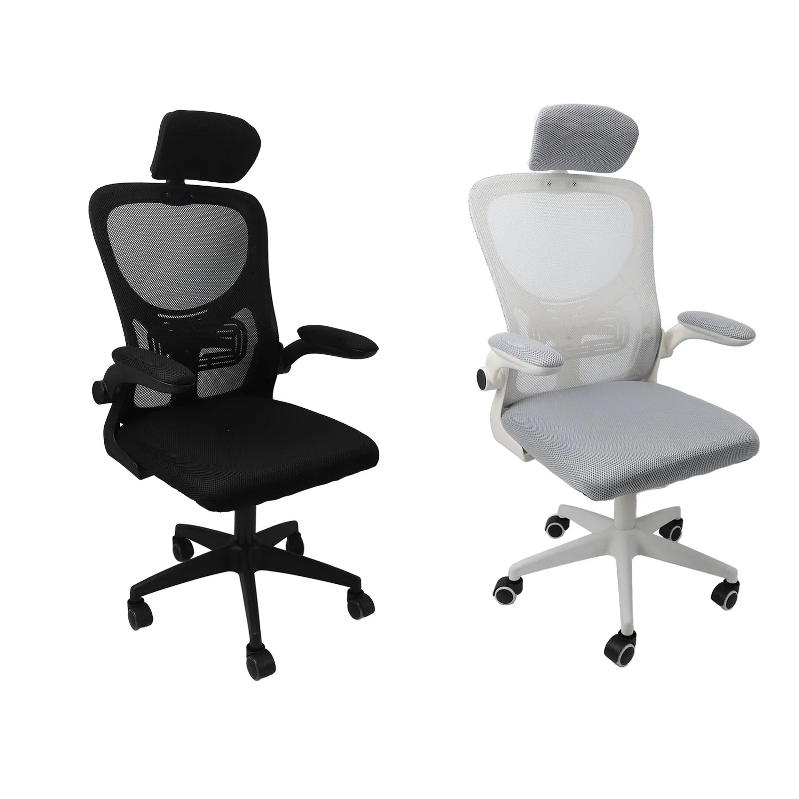 Computer Desk Chair 330.7lb Load Capacity 90 Degree Rotating Armrests Breathable  Chair with 5 Wheels for Home