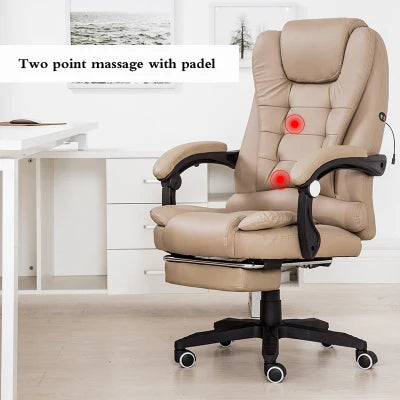 Office Boss Chair Ergonomic Computer Gaming Chair Internet Cafe Seat Household Reclining Seven-point massage Chair With Footrest