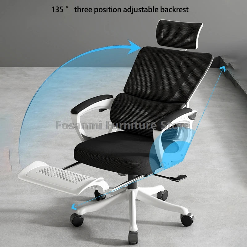 Ergonomic Office Computer Swivel Chair with Lumbar Support Reclining Adjustable Gamer with Comfort Headrest Desk Chairs for Home