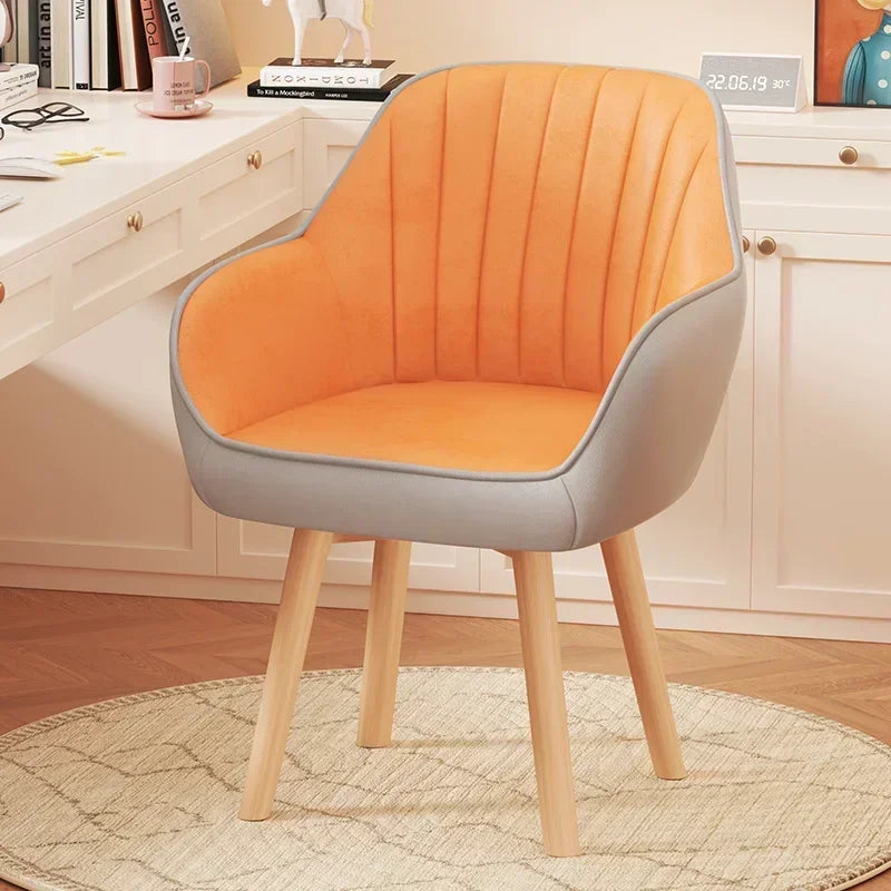 Prolonged Sitting Chair Comfortable Computer Seat Leather Backrest Chair Makeup Stool for Dormitory Study Versatile Seating