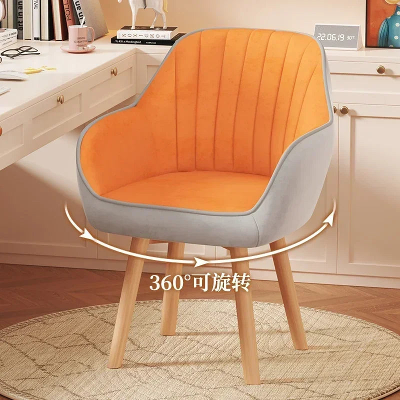 Prolonged Sitting Chair Comfortable Computer Seat Leather Backrest Chair Makeup Stool for Dormitory Study Versatile Seating