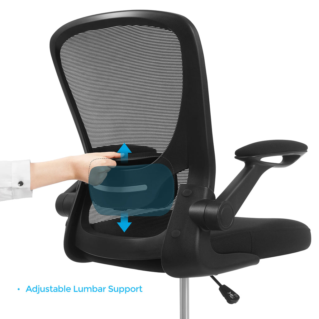 SONGMICS Drafting Chair with Flip-up Armrests, Mesh Office Chair, Ergonomic Painting Chair
