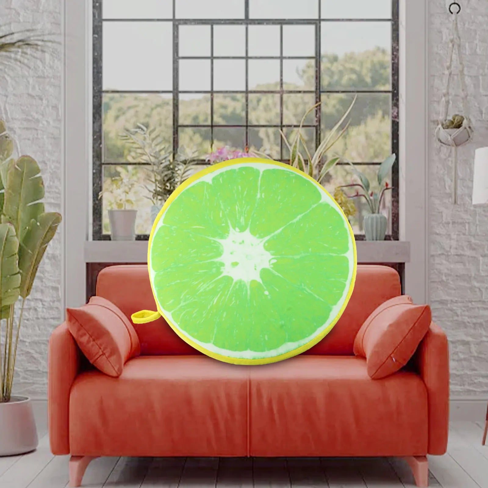 Cartoon Fruits Print Round Bar Chair Cushion Cover Anti-Slip Seat Cushion Slipcover Soft Stool Cushion Covers Slipcover