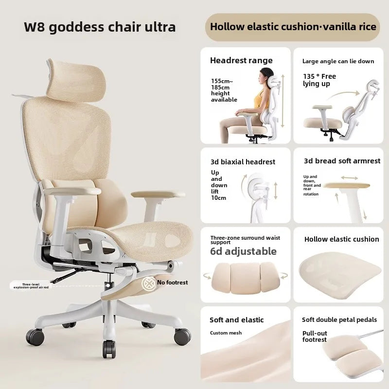 Adjustable Ergonomic Chair with Lumbar Support, Comfortable Gaming Chair for Home and Office, Reclining Office Chair