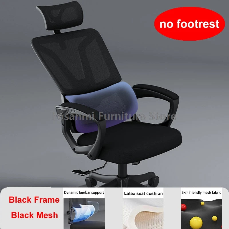 Ergonomic Office Computer Swivel Chair with Lumbar Support Reclining Adjustable Gamer with Comfort Headrest Desk Chairs for Home