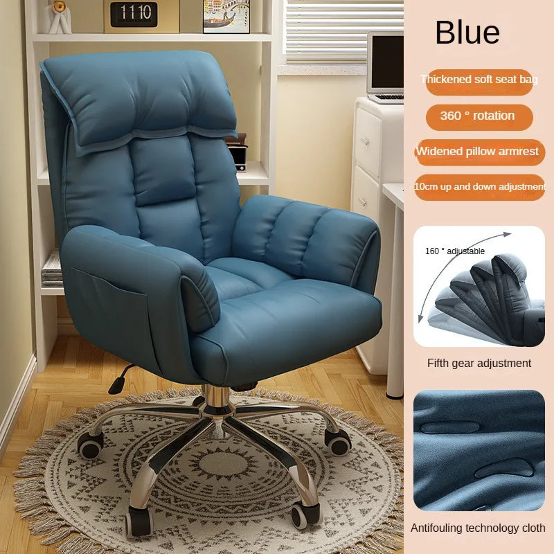 Gaming Chair Soft Comfortable Ergonomic Office Chair 4D Adjustable Armrest Headrest Recliner for Women 160° Lie Flat Boss Chair