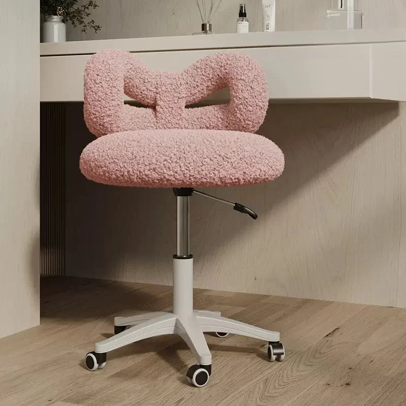 Elegant Modern Swivel Makeup Chair with Aluminum Alloy Base, Upholstered Leather,Adult Minimalist Vanity Seating for Living Room